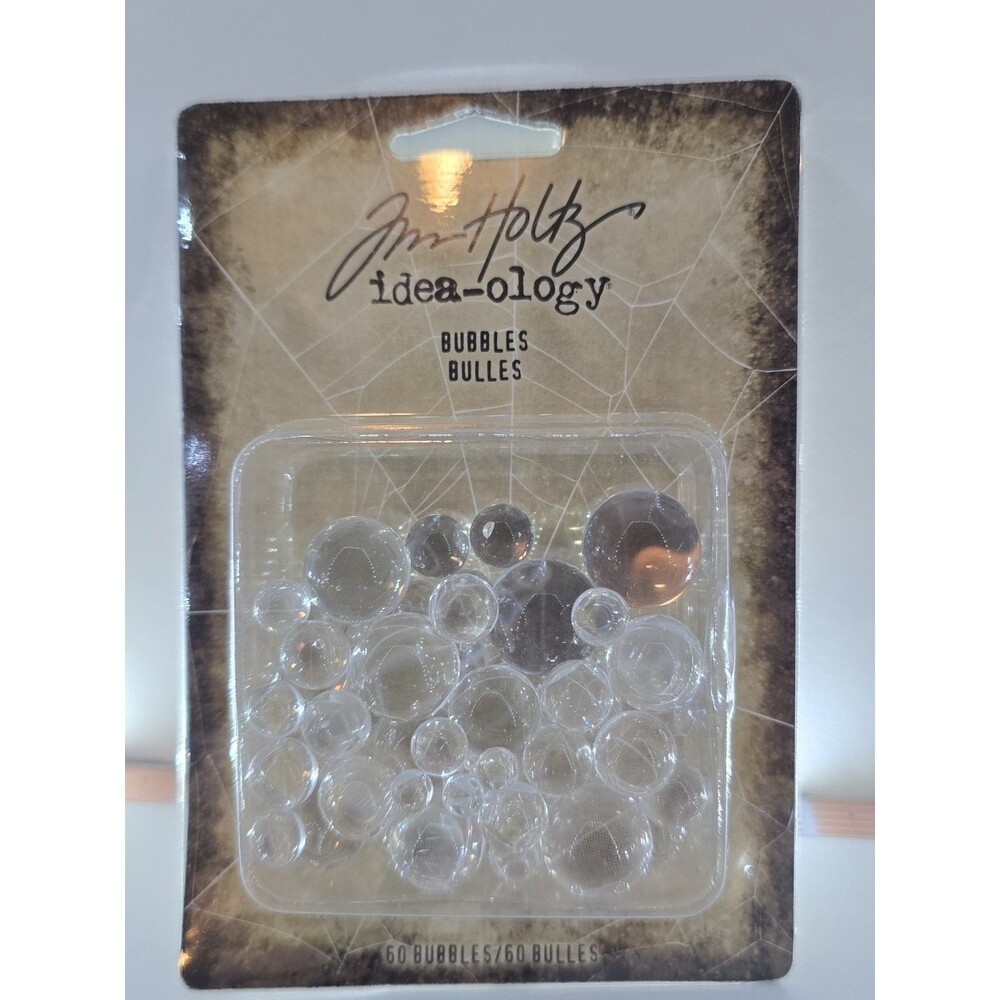 Tim Holtz Idea-ology Bubbles 60 Clear Assorted Sizes Craft Embellishments